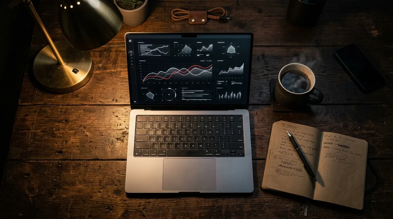 Laptop showing a lead and revenue dashboard