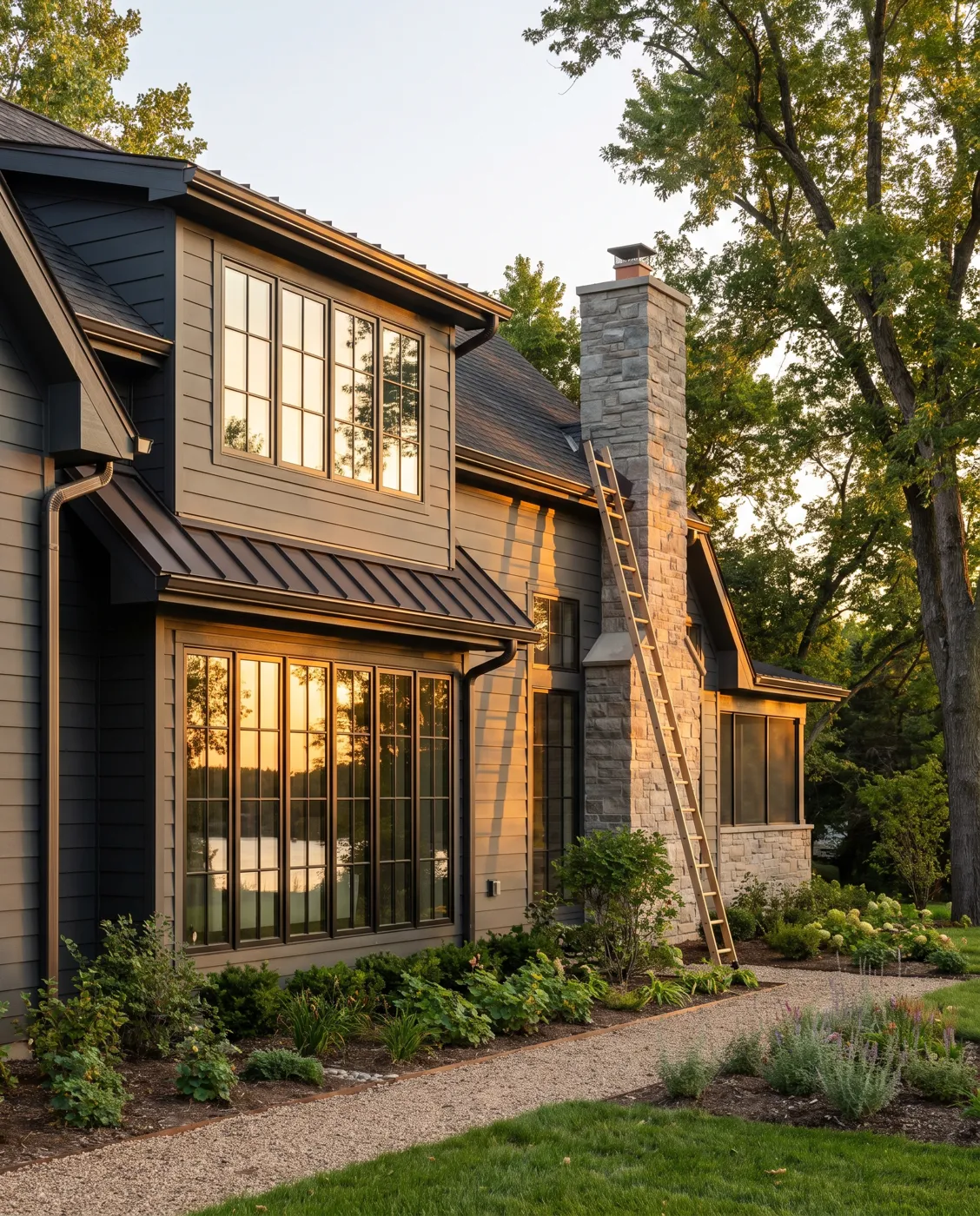 Newly renovated upscale home exterior
